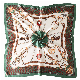 Fashion Square Green Jacquard Silk Feeling Hair Scarves for Women