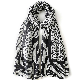 Popular Black Lightweight Leopard Printed Blanket Women Scarves for Party