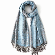  Fashion Fall Light Blue Paisley Jacquard Pashmina Shawl Wrap Scarf