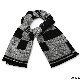  Black Gray Viscose Plaid Scarf Pashmina