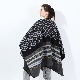  Stylish Thicken Wrap Blanket Winter Geometric Irregular Patterns Striped Split Women Shawl