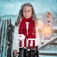  Winter Children Adult Christmas Holiday Scarf Cartoon Snowman Deer Plush Warm Bib Foreign Trade Europe and The United States Set