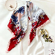 Ladies Mulberry Silk Printed Square Scarf Custom Print Silk Twill Scarf