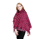  Soft Rose Red Polka DOT Scarf Warm Large Tassel Women Wool Shawl