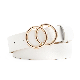  Wholesale Hot Trendy Fashion Charm Vintage Gold Double Circle Lady PU Leather Belt Waist Belly Belt for Women