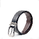 Double Sided Top Stitching Reversible Genuine Men Leather Belts with Pink Buckle manufacturer