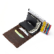  Real Leather Men Automatic ID Card Holder Wallet Minimalist RFID Blocking