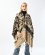  Wholesale Leopard Print Jacquard Woven Women Poncho for Winter