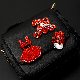 Red Christmas Sewn Beads Badge Stick on Patches