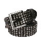  Genuine Leather Round Rivet Wide Belt Men′s and Women′s Style Unisex Heavy-Duty Cowhide Hip-Hop Punk Style Belt