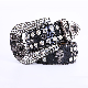  Fashion Bling Diamond Rhinestone PU Leather Belt for Men and Women