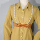  Gold Leaves Buckle Belts Women Elastic Ladies Fashion Belts for Dress Waistband
