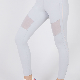  Elastic Waistband Mesh Panel on Thigh Gym Leggings for Women
