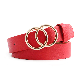  Modern Style Durable Wear Double Circle Casual Machine Leather Belt for Women