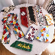  Korean Female New Hair Accessories Printed Silk Scarf Bow Streamer Fashion Hair Tie