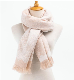  Customized Factory Quality Fashion Pink Jacquard Pattern Cozy Knitted Scarf
