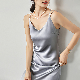  High Quality 100% Silk Dress Ladies Luxury Backless Solid Color Sexy Satin Slip Dress for Women
