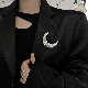  Full of Diamond Moon Brooch Female Instagram Fashion Personality Brooch