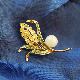  Wheat Ear Zircon Flower Pearl Men and Women Accessories Brooch