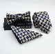  New Arrival Korean Style Vintage Silk Pocket Square Bowtie Set Skinny Ties Set