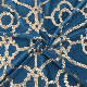 Classic Design Blue Flannel Fleece Fabric with Foiled Partren