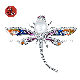  Dragonfly Animal Colorful Enamel Insect Pearl Brooch Silver Jewelry