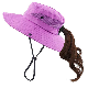Custom Promotional Ponytail Bucket Hat with String Mesh Summer Sun Bucket Hat