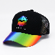  Rainbow Sublimation Flat Bill Gold Stamping Sports Cap