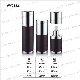  Acrylic Dropper Bottle Shiny Silver Collar Base Cap Matte Black Body 30ml 50ml 80ml