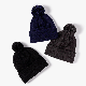  Autumn and Winter Warm Wool Hat Acrylic Solid Color Can Embroidery Logo Knitted Cap with a Hair Ball with a Bristical Custom Acrylic Warm Soft Knitted Hat
