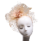  Abpf Beige Sinamay Feather Clip Fascinator Hats Derby Tea Wedding Mesh Small Hairband Headwear