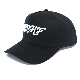  Plain Black Color White Embroidery Logo Baseball Cap Tag Design Inner Tape Screen Printed Logo Cotton Sports Hat Outdoor Cap