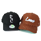  Wholesale Custom Embroidery Logo Brown and Black Color Five Panel Baseball Caps