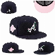  Custom 3D Embroidered Letters Atlanta Side Patch Bloom Fitted Hat Black Baseball Caps All Teams