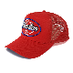  Custom Logo 5 Panel Baseball Cap Snapback Mesh Embroidery Hats Gorras Red Cotton Trucker Cap