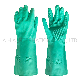  15mil Green Nitrile Gloves Industry Grade Flocked Lined Green Nitrile Gloves