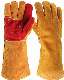  Palm Red Cow Two-Layer Welding Gloves Protection Reinforced Electric Welding Gloves