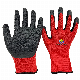  10 Gauge Red Cotton with Black Latex Coated Crinkle Finished Safety Work Glove