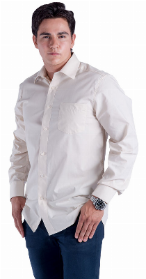 Men′ S Long Sleeve Dress Shirt Polyester Woven Comfortable Business Shirt