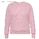 Oversize Women Plain Long Sleeve Wholesale Knitted Pink Sweatshirt manufacturer