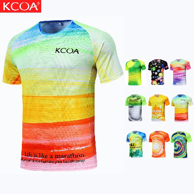 Factory Price Marathon Custom Sublimation Printing Men Fitness Sports Shirt