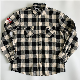 Custom Embroidery Logo Black and White Og Flannel Shirts manufacturer