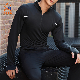 Ingor Sportswear Private Label Activewear Custom Gym Wear Men Quick Drying Men′s Outdoor Sports Stand Collar Long Sleeved Fitness Clothing Polo Shirt manufacturer