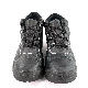 Black High Cut Leather Upper Rubber Sole Safety Shoes manufacturer