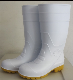 White PVC Rain Boots with Steel Toe Cap