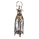 Retro Wrought Iron Glass Hollow Wind Lamp Metal Candle Holder manufacturer