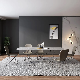 Factory Directly 6 Seater Simple Dining Room Furniture Set Metal Frame Round Dining Table manufacturer
