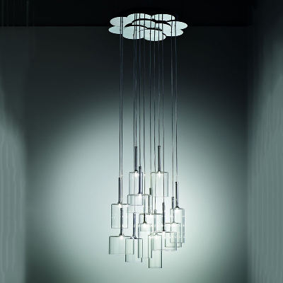 Modern Clear Grey Amber Glass Creative Chandelier Scandinavian (WH-MI-86)