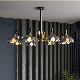 Living Dining Bedroom Pendant Lamp Modern Glass Amber Design Hanging Light LED Chandelier manufacturer