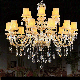 Gold Candelabra Crystal Chandelier with Lamp Shades (WH-CY-36)